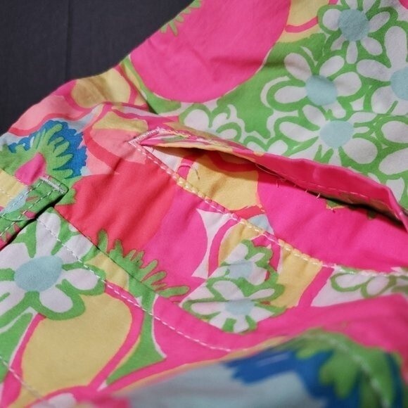 Lilly Pulitzer Callahan Shorts Size 00 Retro Neon Floral Print Ice Cream Social - Picture 9 of 10
